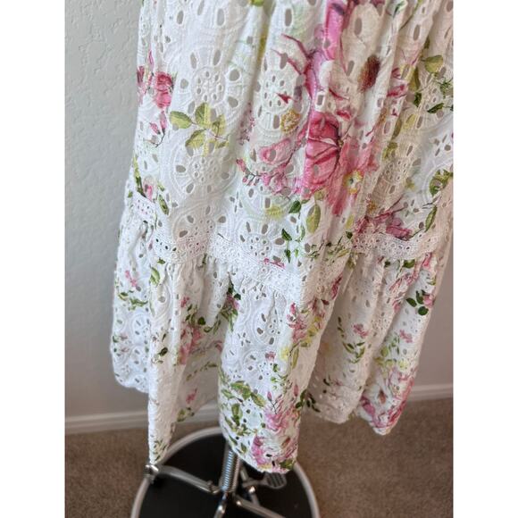 Ever New White Floral Print Broderie Anglaise Fit & Flare Dress Easter size 4 - Picture 5 of 11